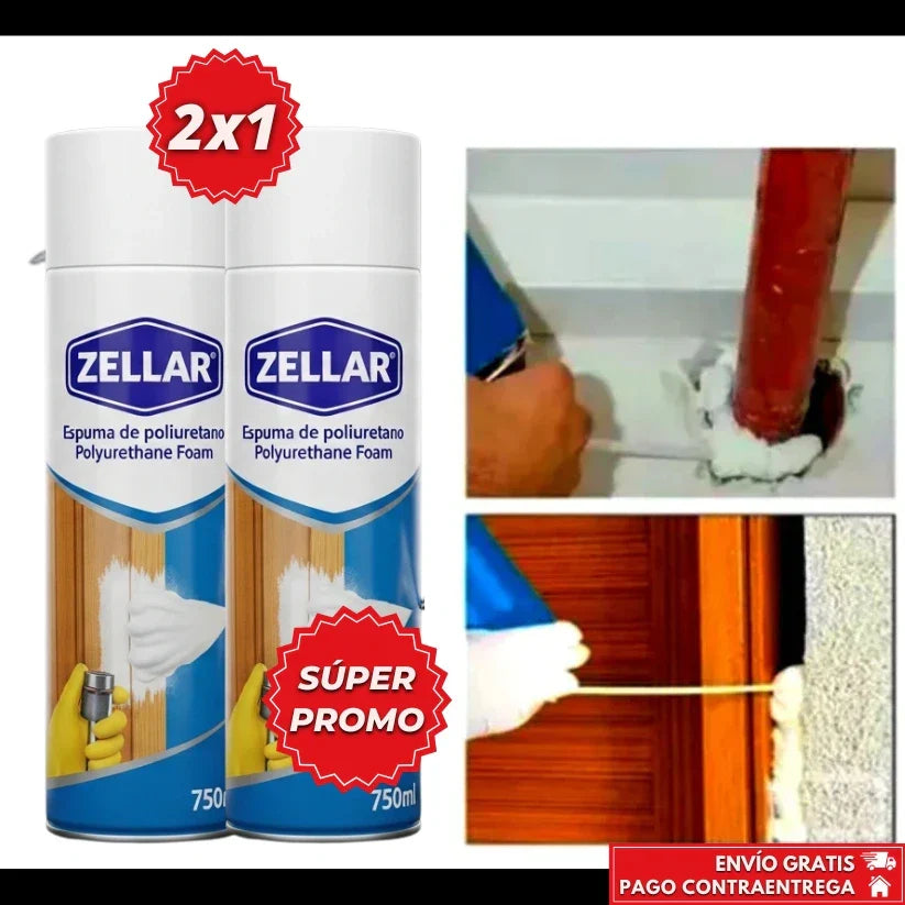 Oferta Especial 2x1: ZELLAR™ | Espuma Expansora de Poliuretano Profesional