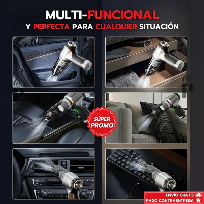 Turbo-Car Cleaner™: Aspiradora Portátil Inalámbrica Recargable